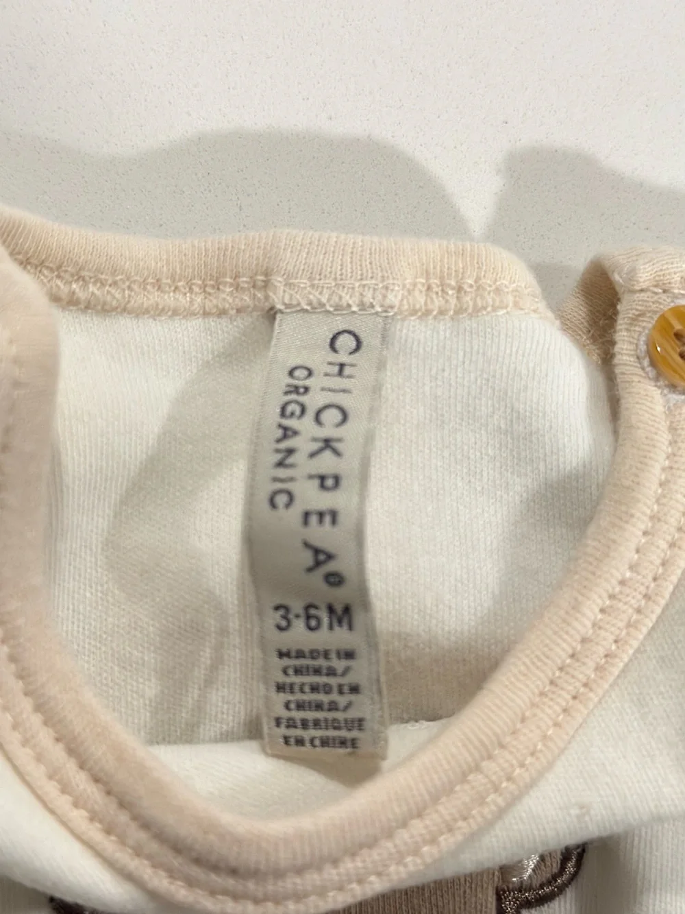 Chickpea Organic Baby Bear Outfit Set 3–6 Months Bodysuit & Pants